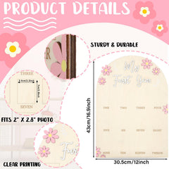 Afniimyapt daisy month grid closeup demonstrates 12-month labeling for easy photo placement.