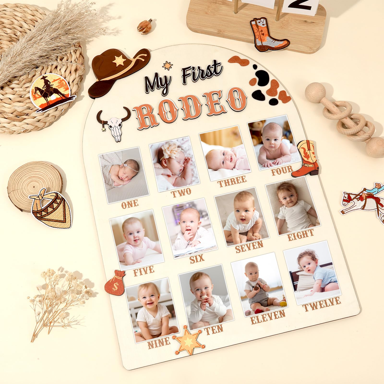 Afniimyapt Wild West photo banner adds festive decor for baby celebrations
