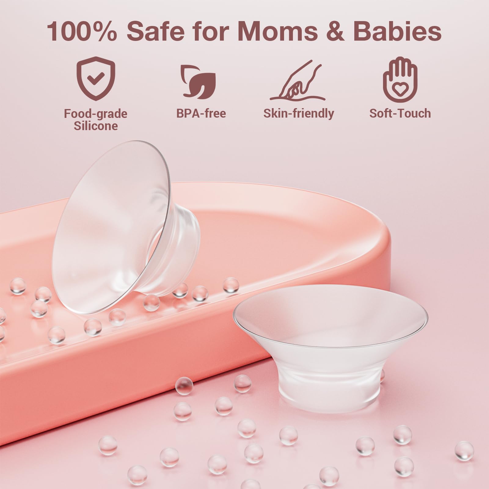 afontoto 17mm flange insert momcozy m5 closeup highlights easy fit and comfortable pumping.
