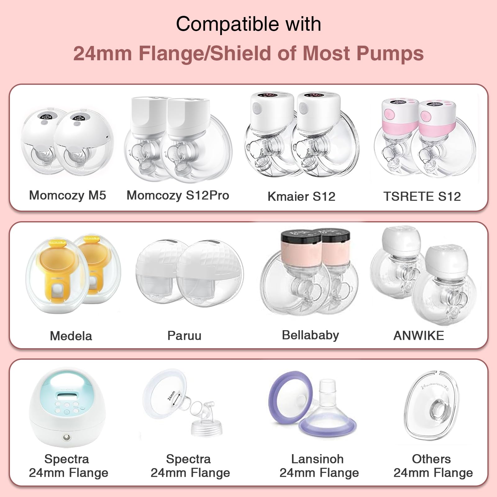 afontoto 24mm pump compatibility with Momcozy and Spectra