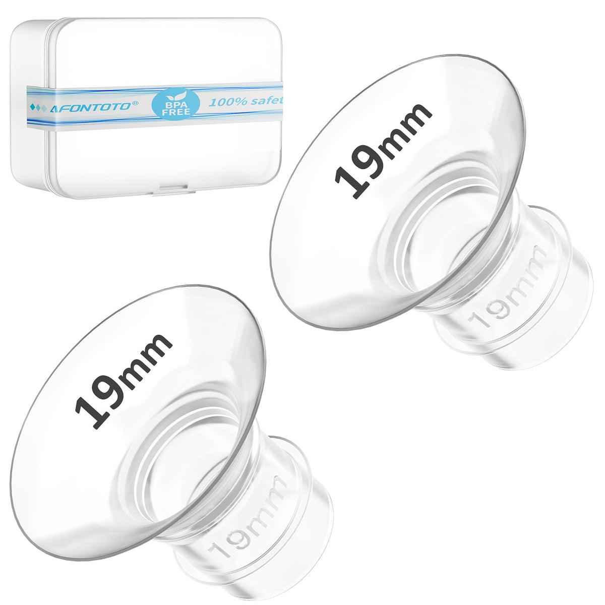 afontoto flange insert 19mm front view for comfortable pumping fit