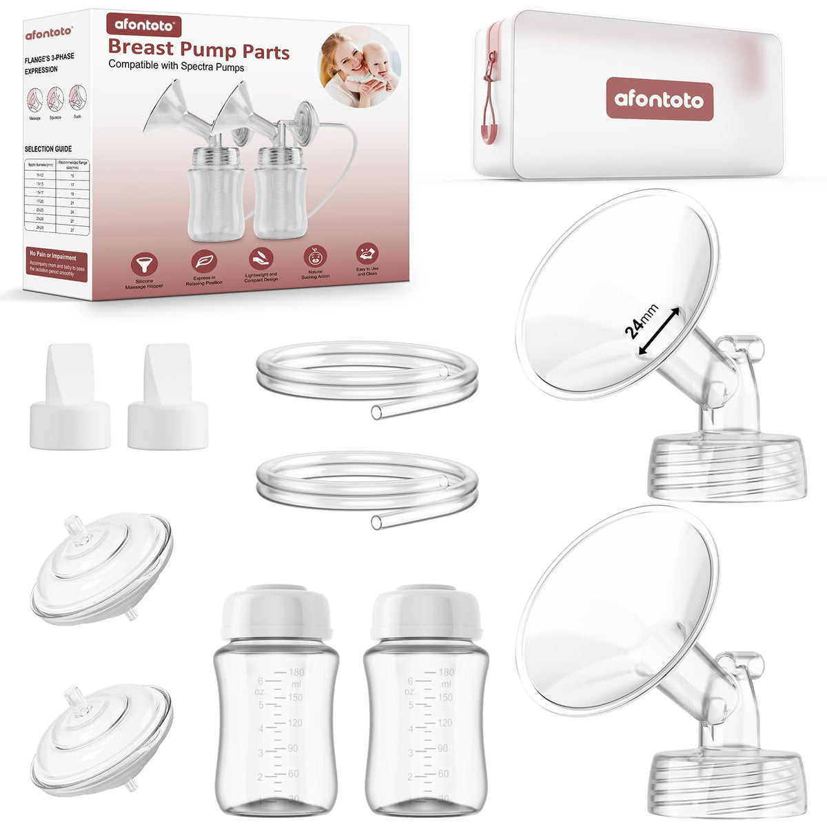 afontoto Spectra 24mm flange for compatible, comfortable pumping sessions.