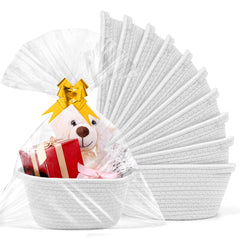 AFOROEOA 10-pack woven gift baskets top view showing generous 12x8x5 space for gifts
