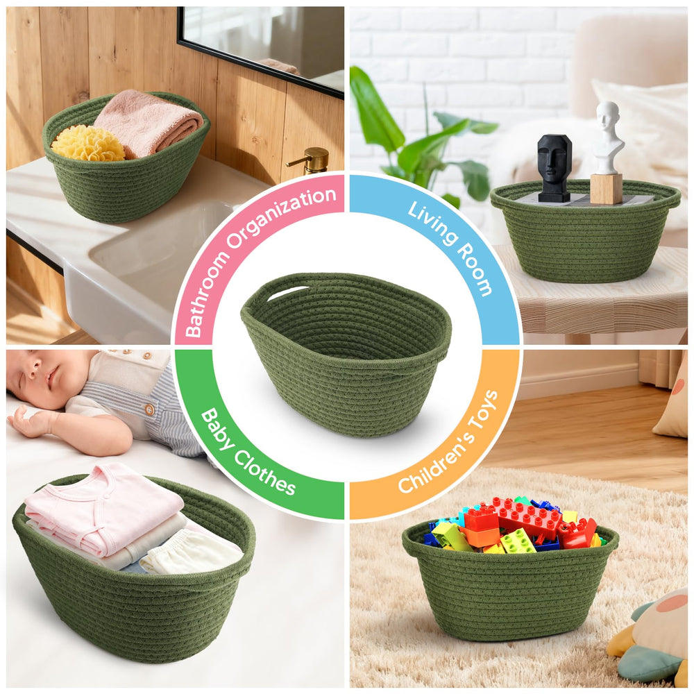 AFOROEOA sturdy woven basket with handles; durable and easy to transport.