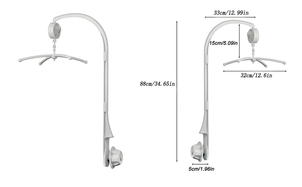 AFUNTA adjustable crib mobile arm with clear rotation for soothing visual tracking