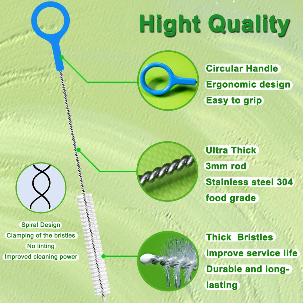 AFUUFA straw cleaner 304 stainless steel core for durable, safe cleaning
