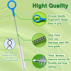 AFUUFA straw cleaner 304 stainless steel core for durable, safe cleaning