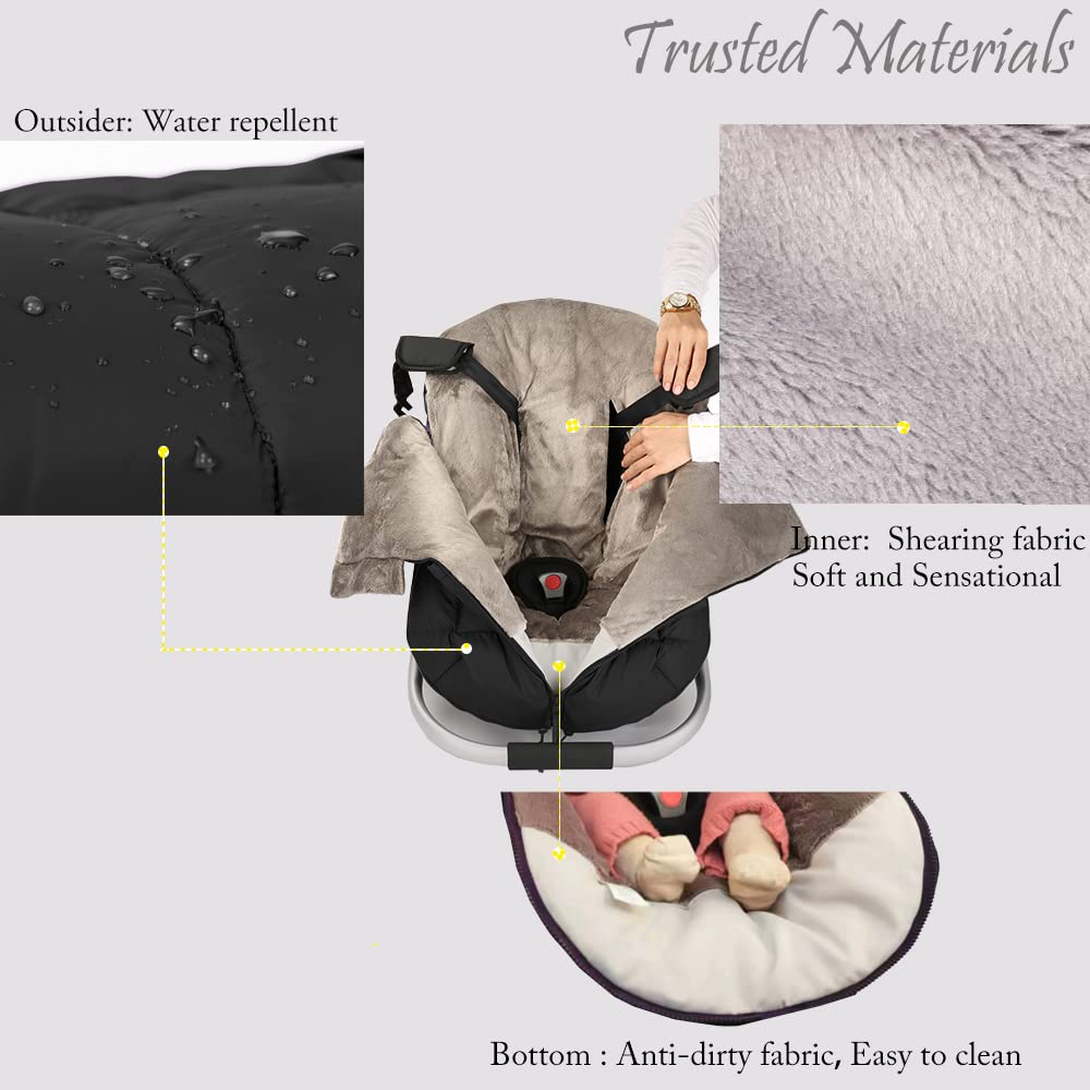 AGACAS bunting bag three-zippers design for quick diaper changes.