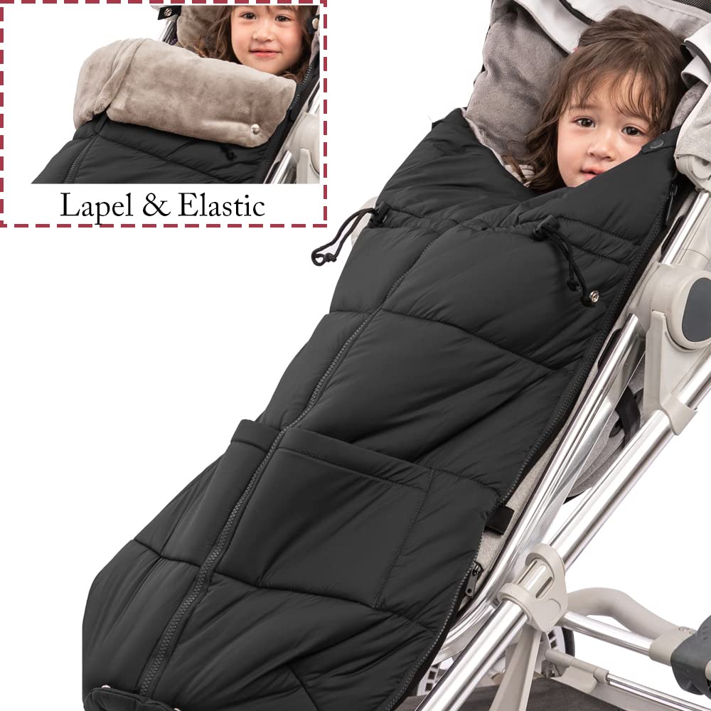 AGACAS stroller footmuff harness openings compatible with multiple harness configurations.