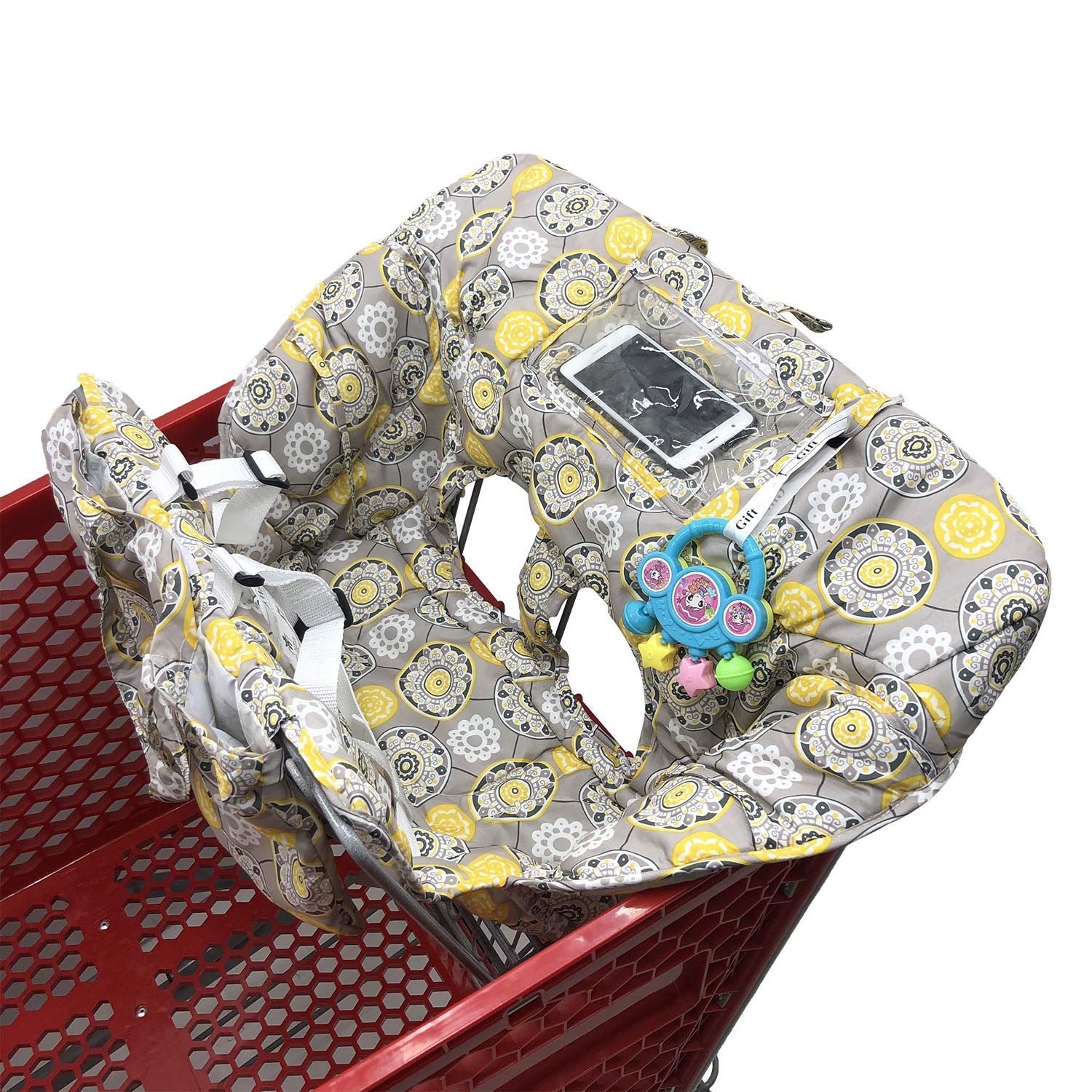 AGANS Infantmania cart cover closeup of waterproof material protecting outfits during meals.