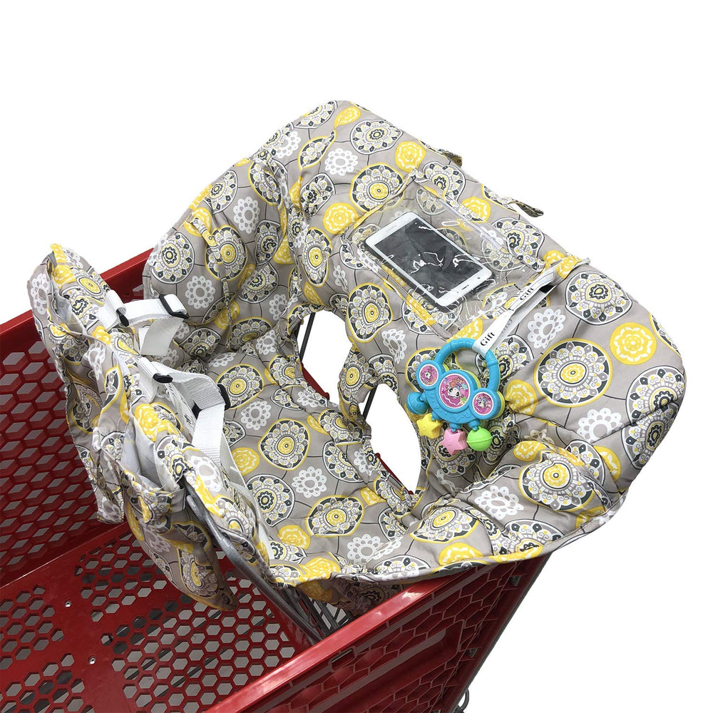 AGANS Infantmania cart cover closeup of waterproof material protecting outfits during meals.