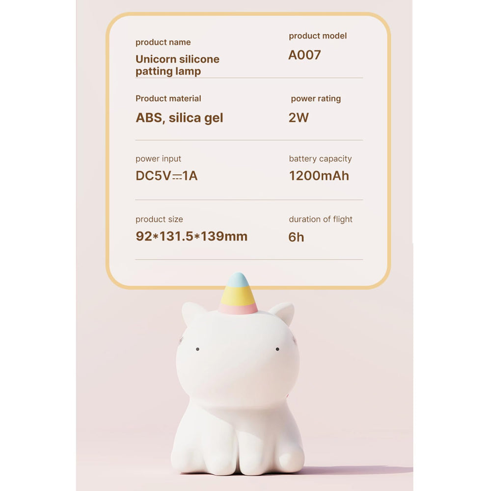 AGEK Unicorn night light portable design suitable for travel and hallways