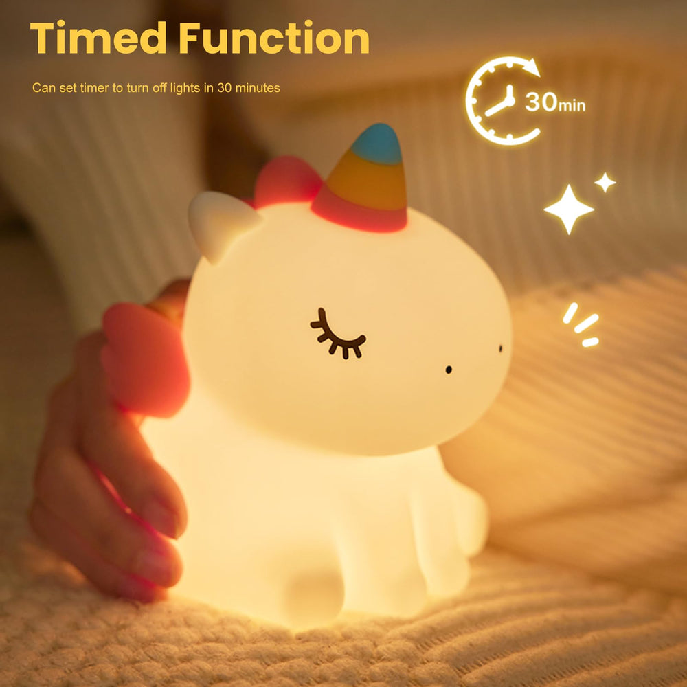 AGEK Unicorn night light 30-minute timer for automatic shut-off
