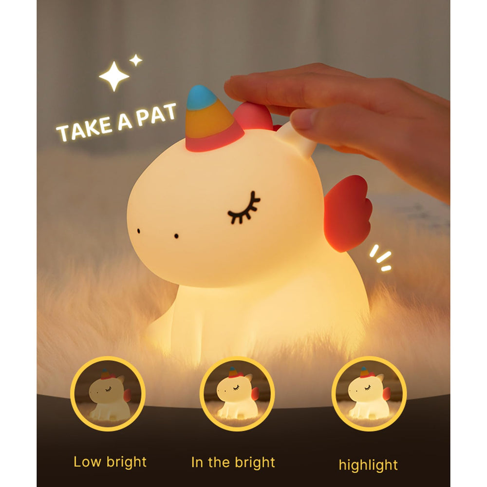 AGEK Unicorn night light USB-C rechargeable for portable use
