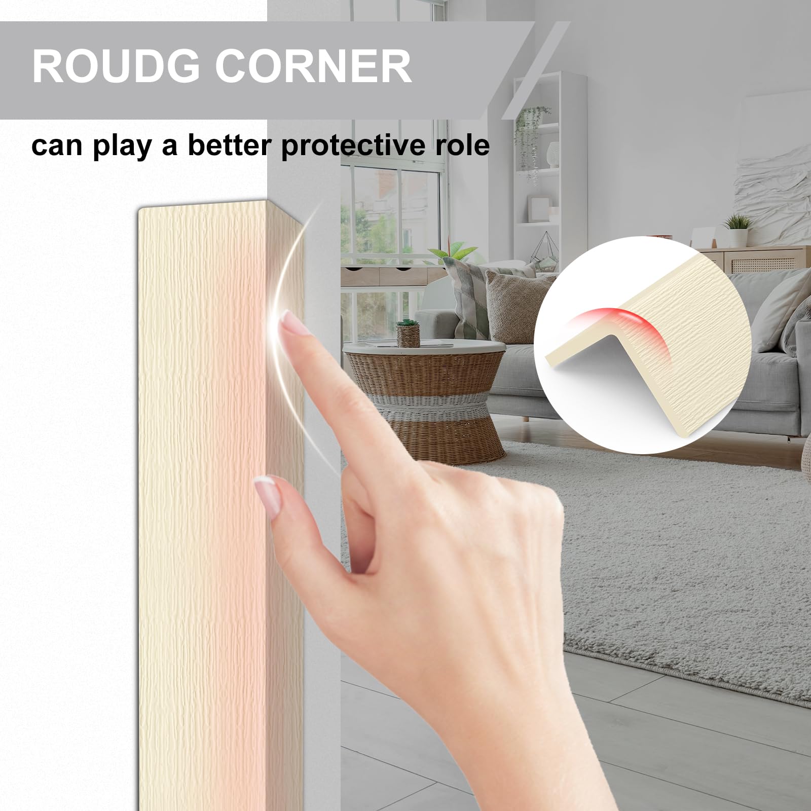 AGHITG corner protector adhesive back demonstrates easy peel-and-stick installation.