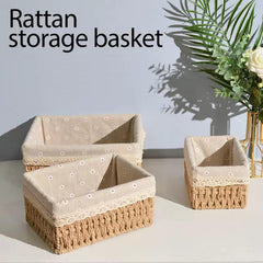 Agirlvct wicker baskets medium beige ideal for cosmetics and vanity organization.