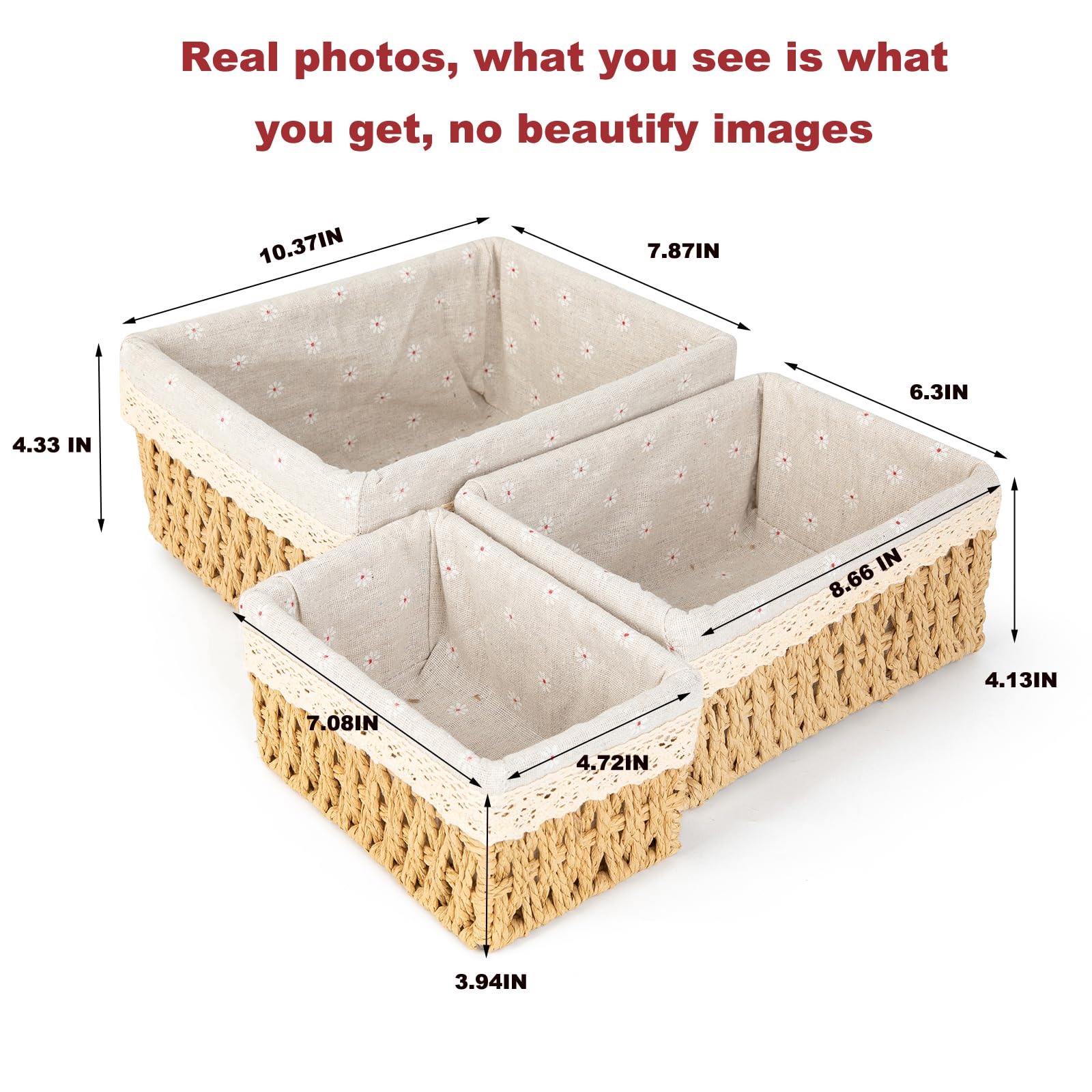 Agirlvct wicker baskets office desk organizer for papers and supplies.