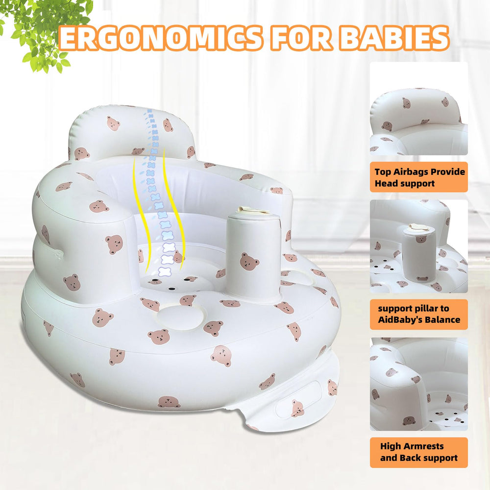 AGITVPS Bear anti-slip base provides stable seated play on floors.