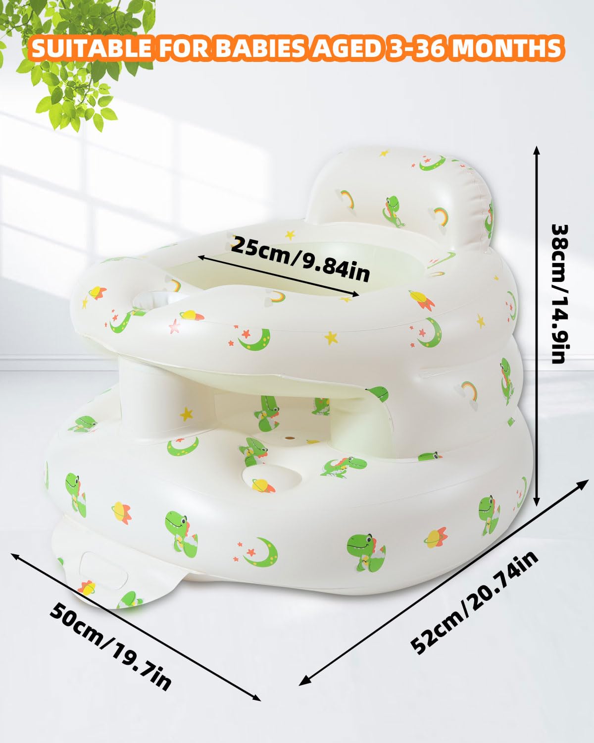 AGITVPS breathable-vents-seat-bottom keeps baby comfortable during extended seated sessions.