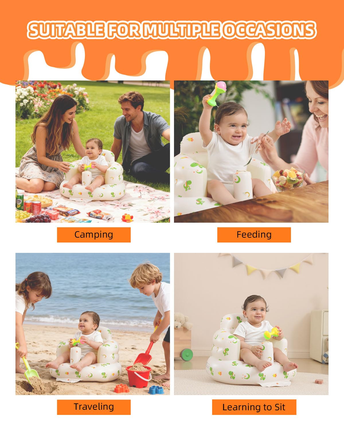 AGITVPS pillar-dinosaur design adds playful appeal for babies during snack time