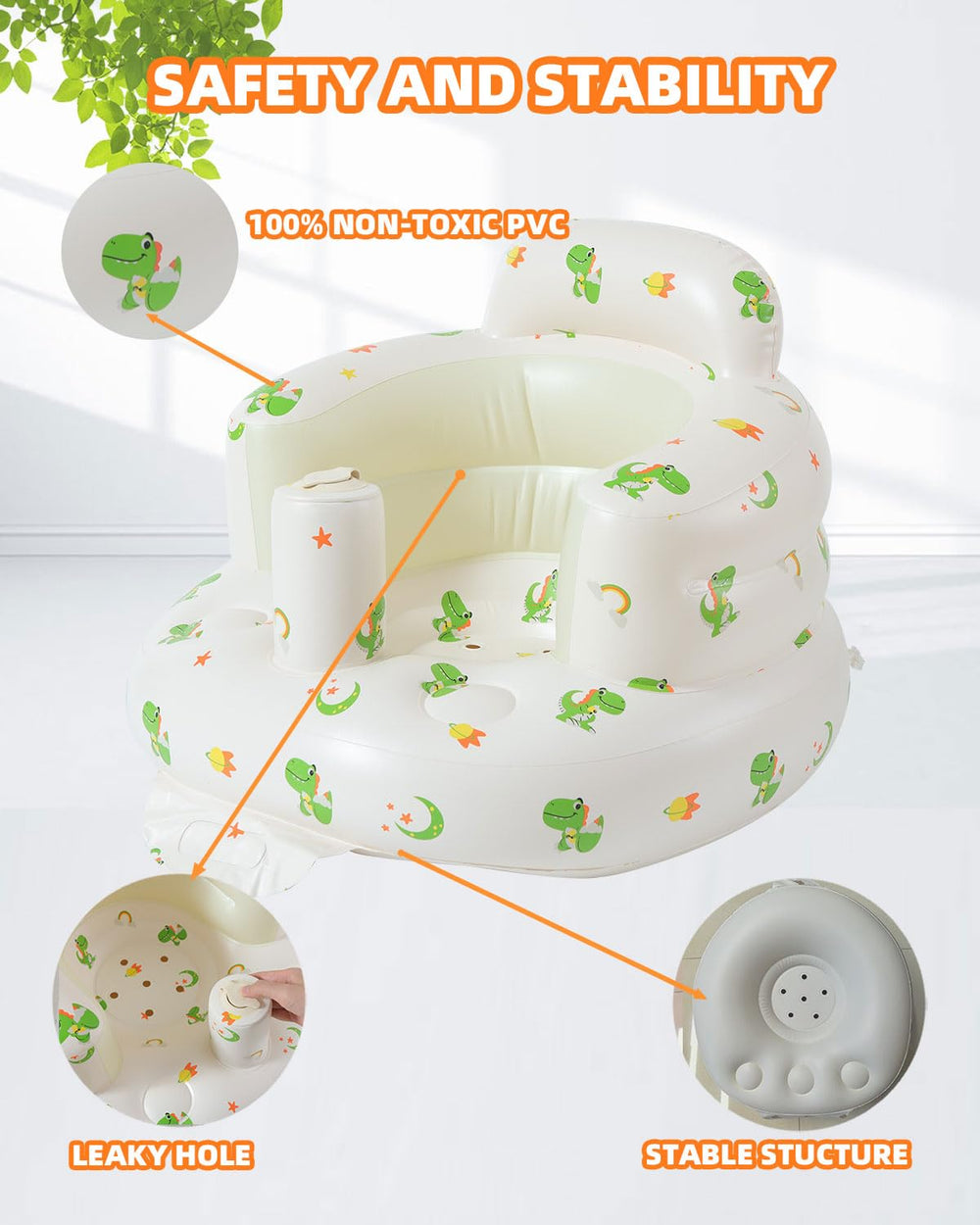 AGITVPS seat features breathable vents to keep baby comfortable during longer sessions