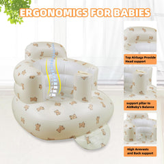 AGITVPS inflatable baby seat side view highlights stable, tip-resistant design.