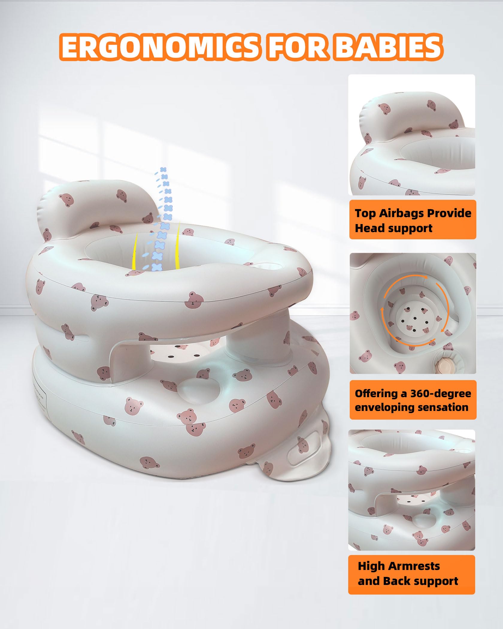 AGITVPS Surround Bear Seat built-in pump view for quick inflation