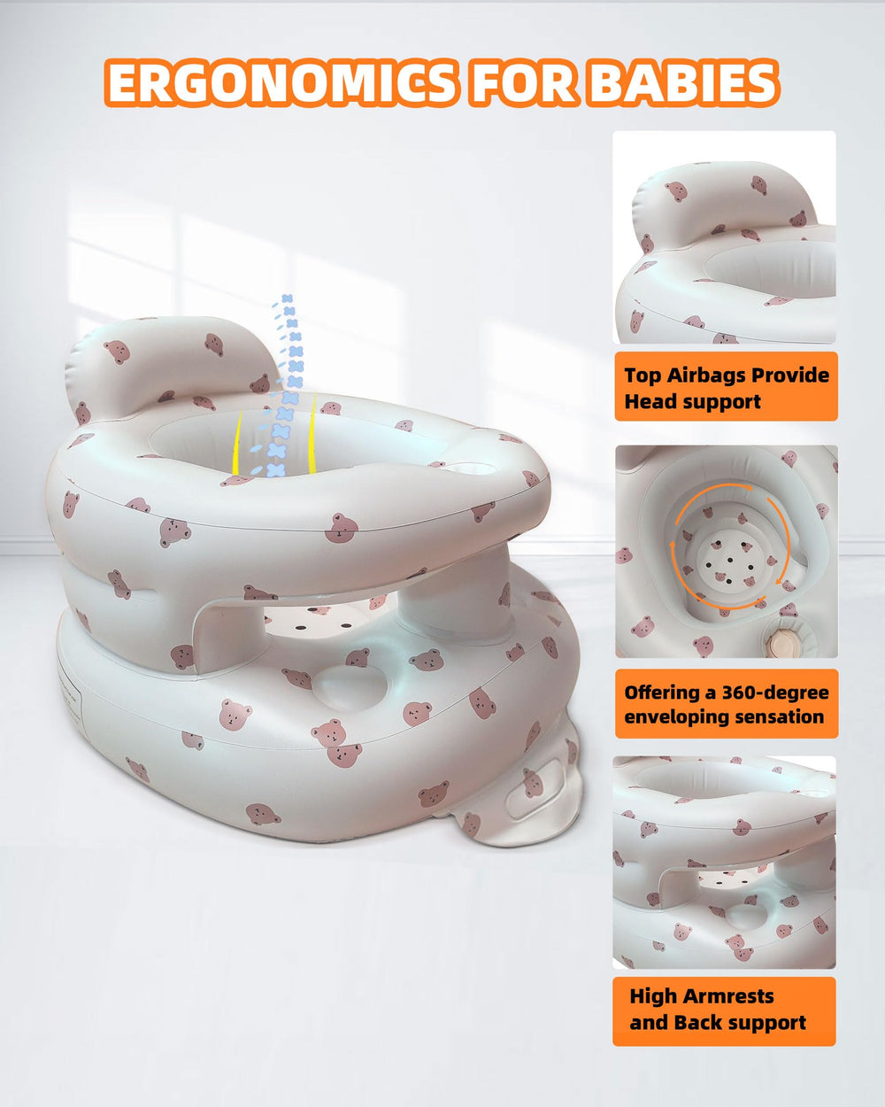 AGITVPS Surround Bear Seat built-in pump view for quick inflation