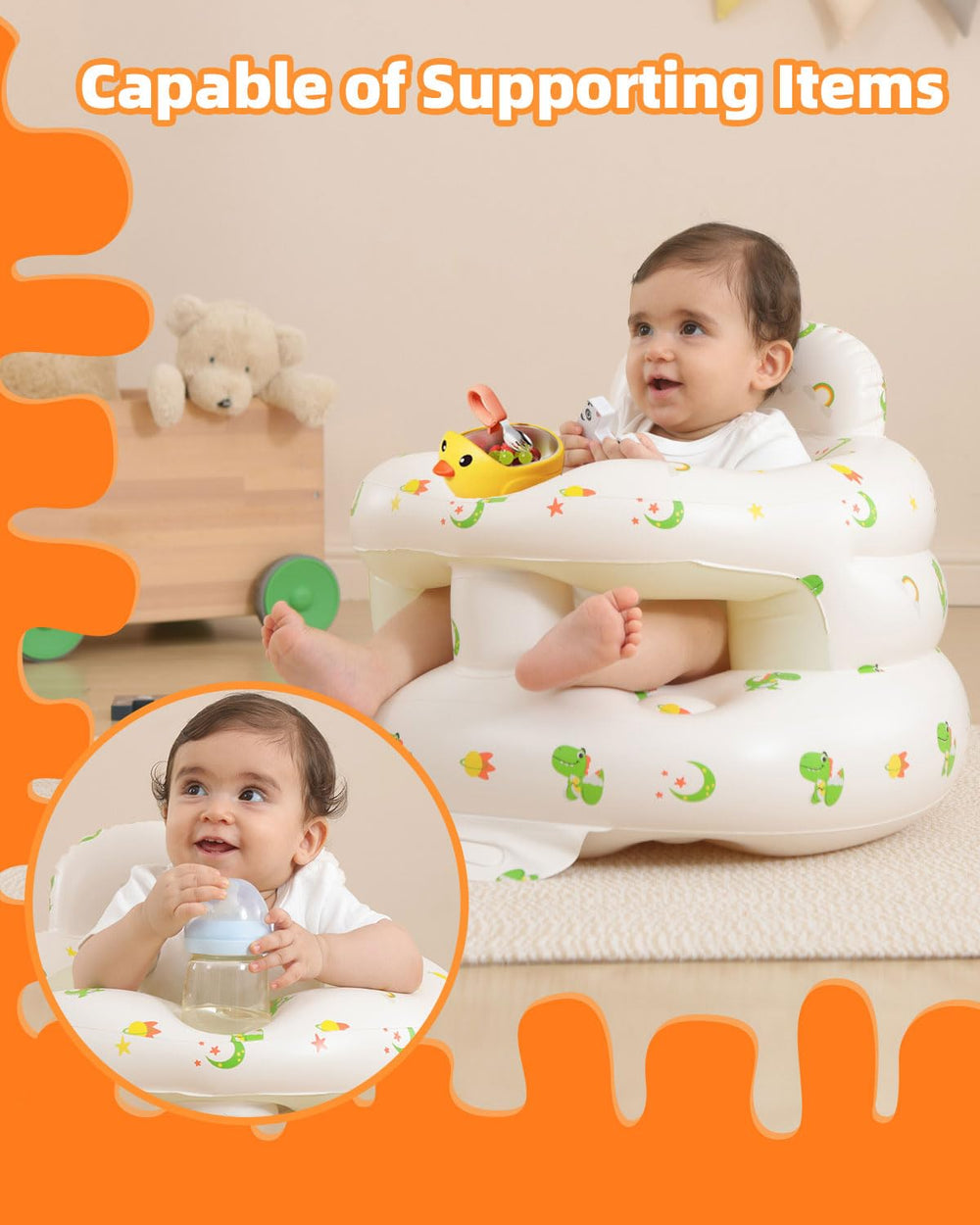 AGITVPS wide-base-anti-tip design keeps little ones safe during sitting.