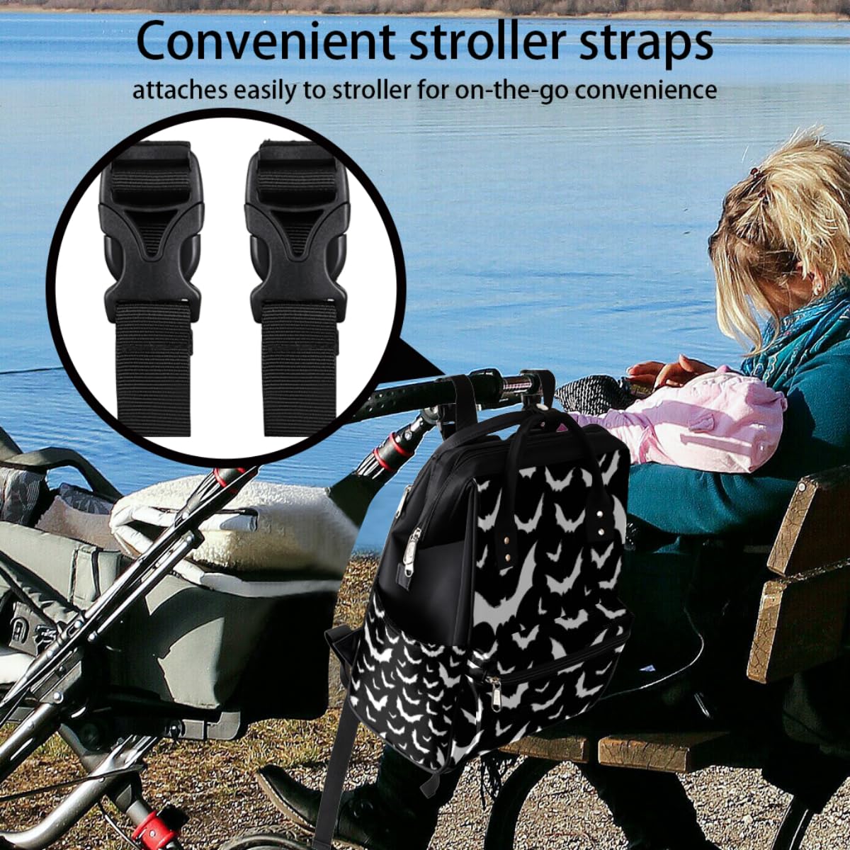 Aglebo Hallween Bats front pocket for quick-access items.