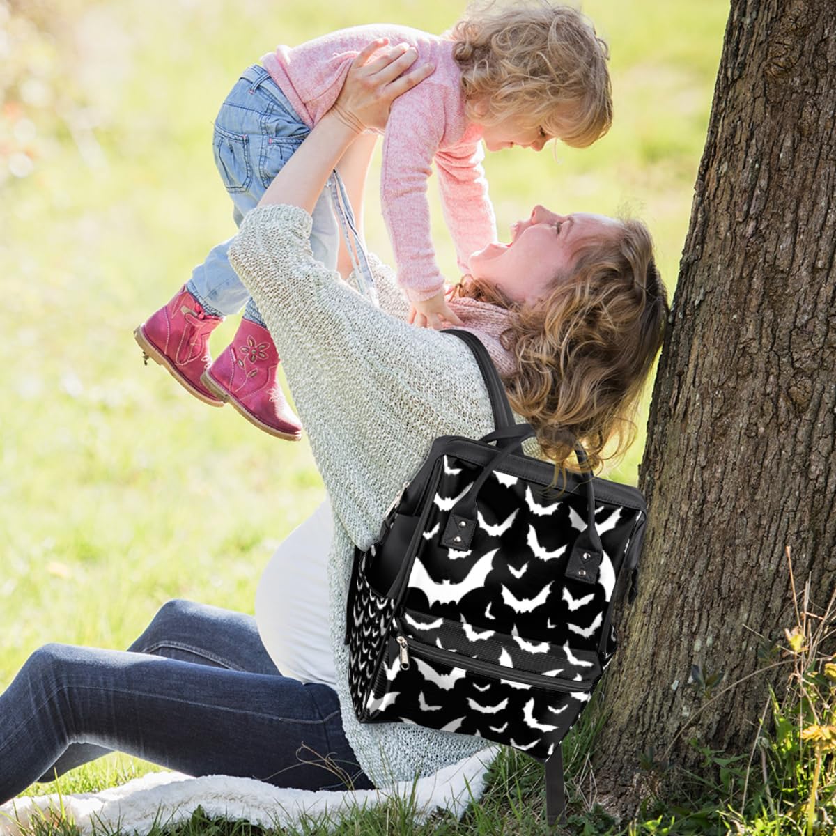 Aglebo Hallween Bats side pockets for water and umbrella storage.