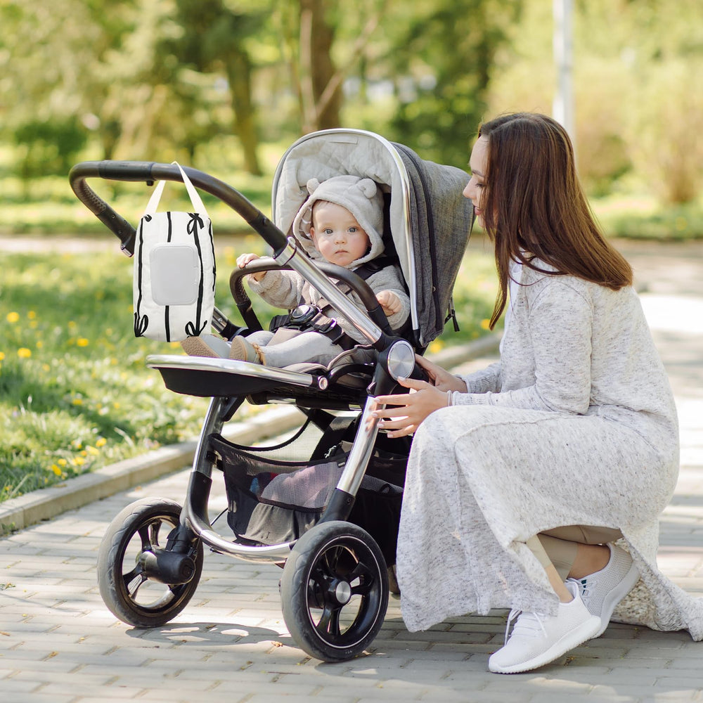 AGLOO Bow Wipes Dispenser compact travel size fits diaper bags and cars.