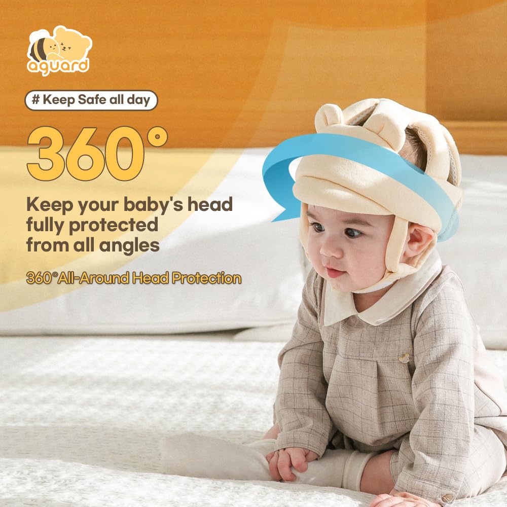 AGUARD Baby Head Protector breathable mesh interior keeps little head dry.