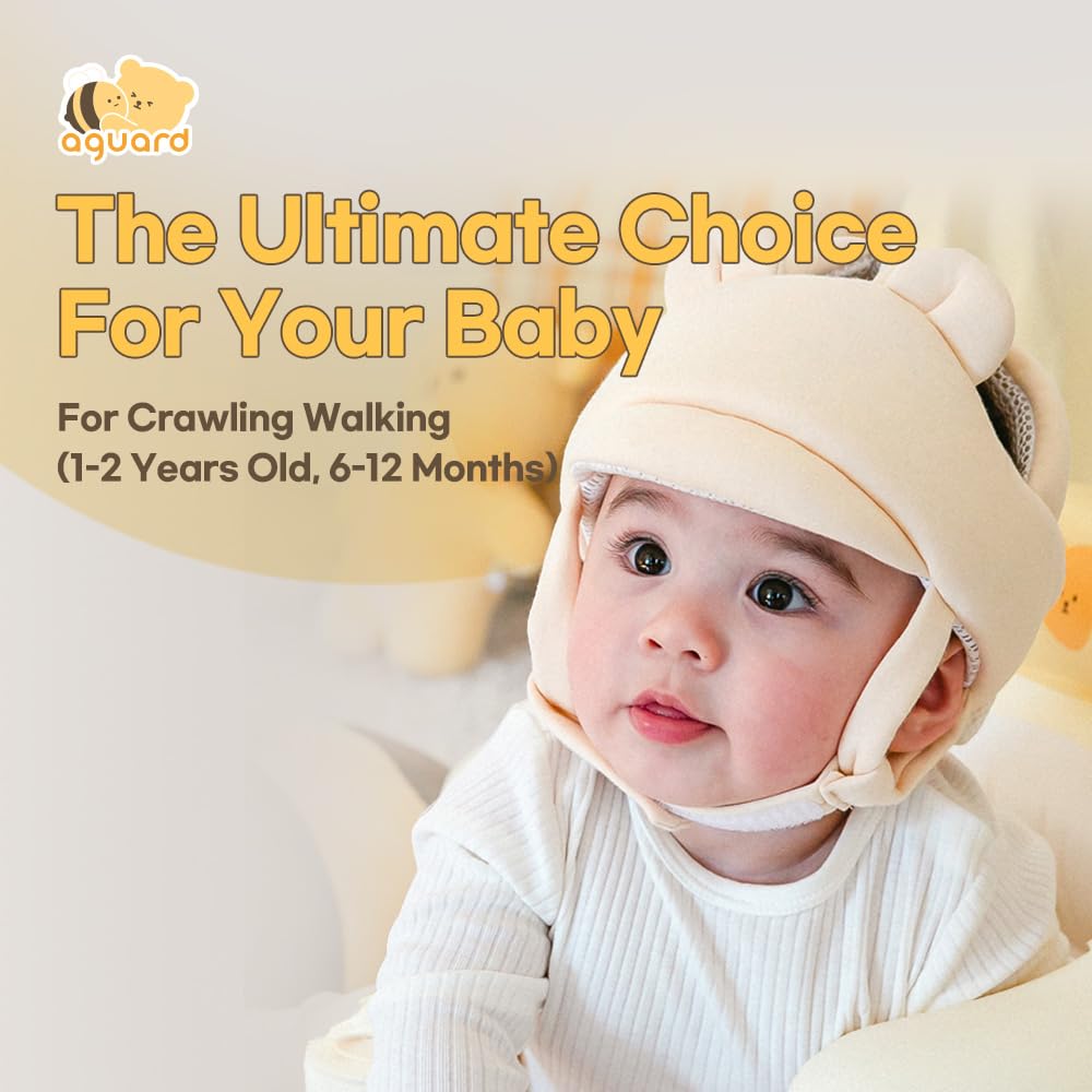 AGUARD Baby Head Protector open-top design promoting airflow on hot days.