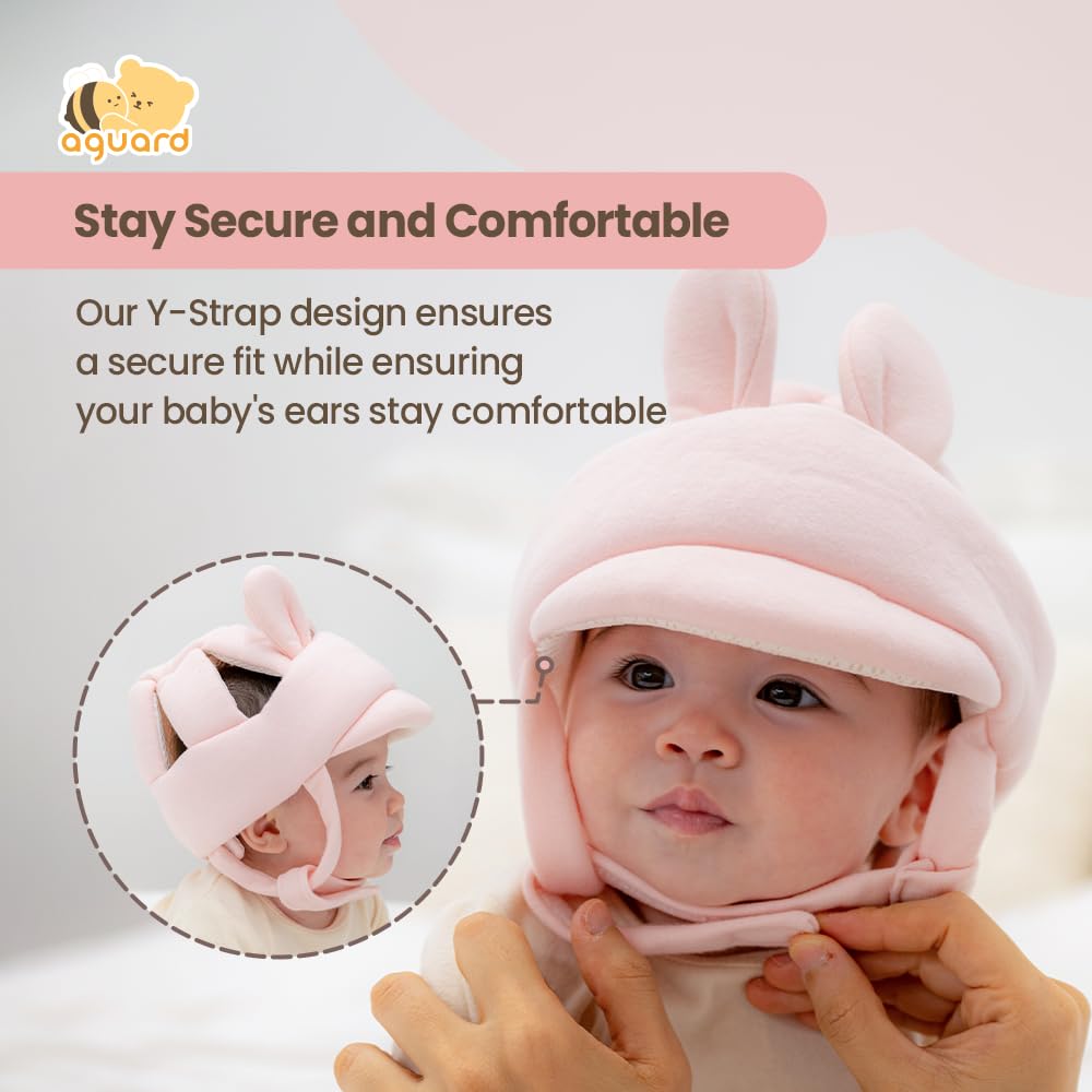 AGUARD baby head protector soft rounded-velcro edges minimize skin irritation