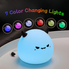 AGV Cici cute monster night light soft silicone close-up shows squishy material for safe play.