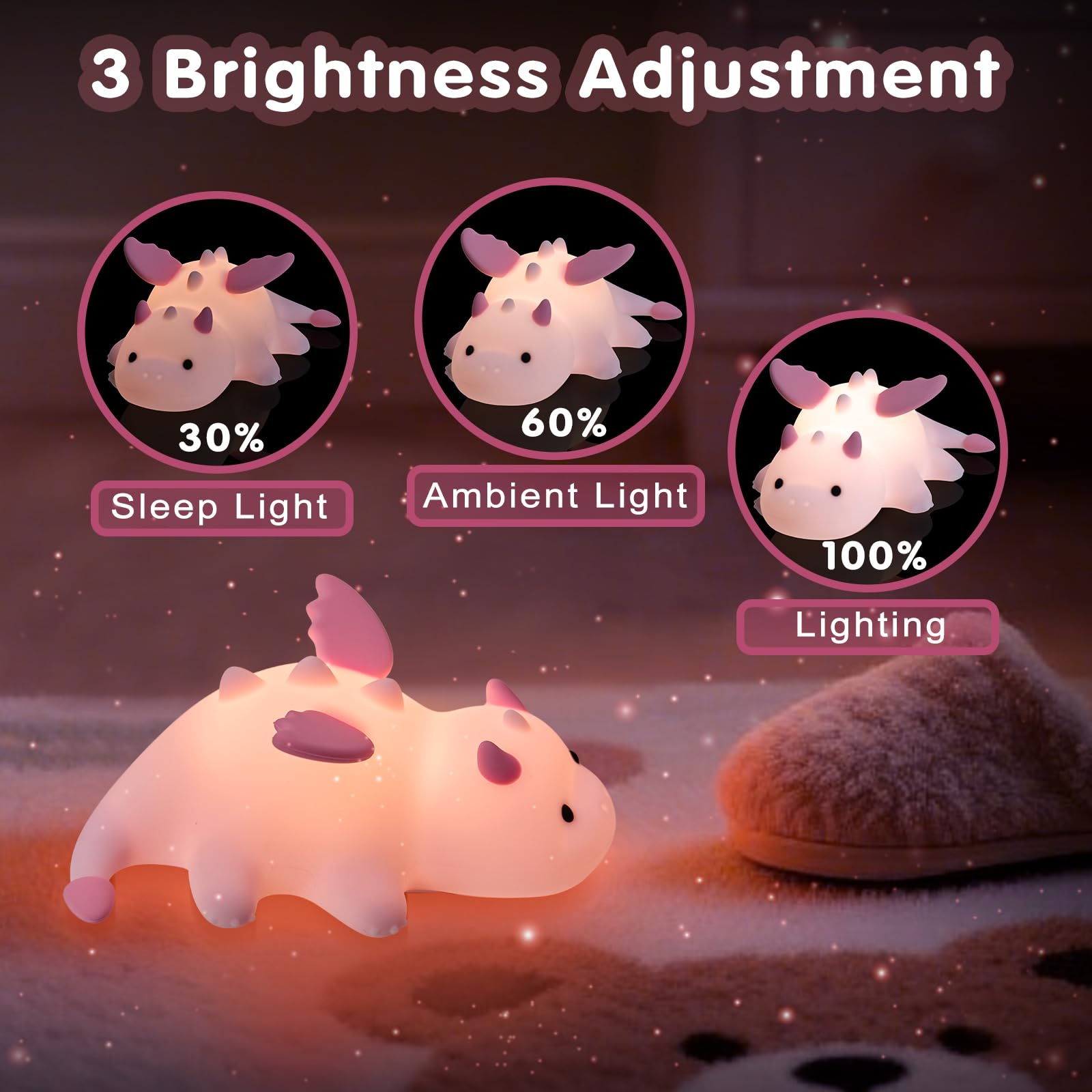AGV Cici night light offers three brightness levels for kids comfort