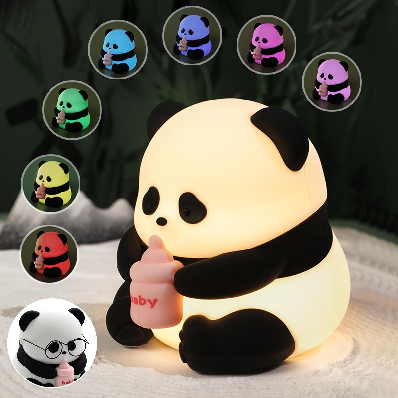 AGV Cici Panda Night Light offering 3 brightness levels for breastfeeding and diaper changes