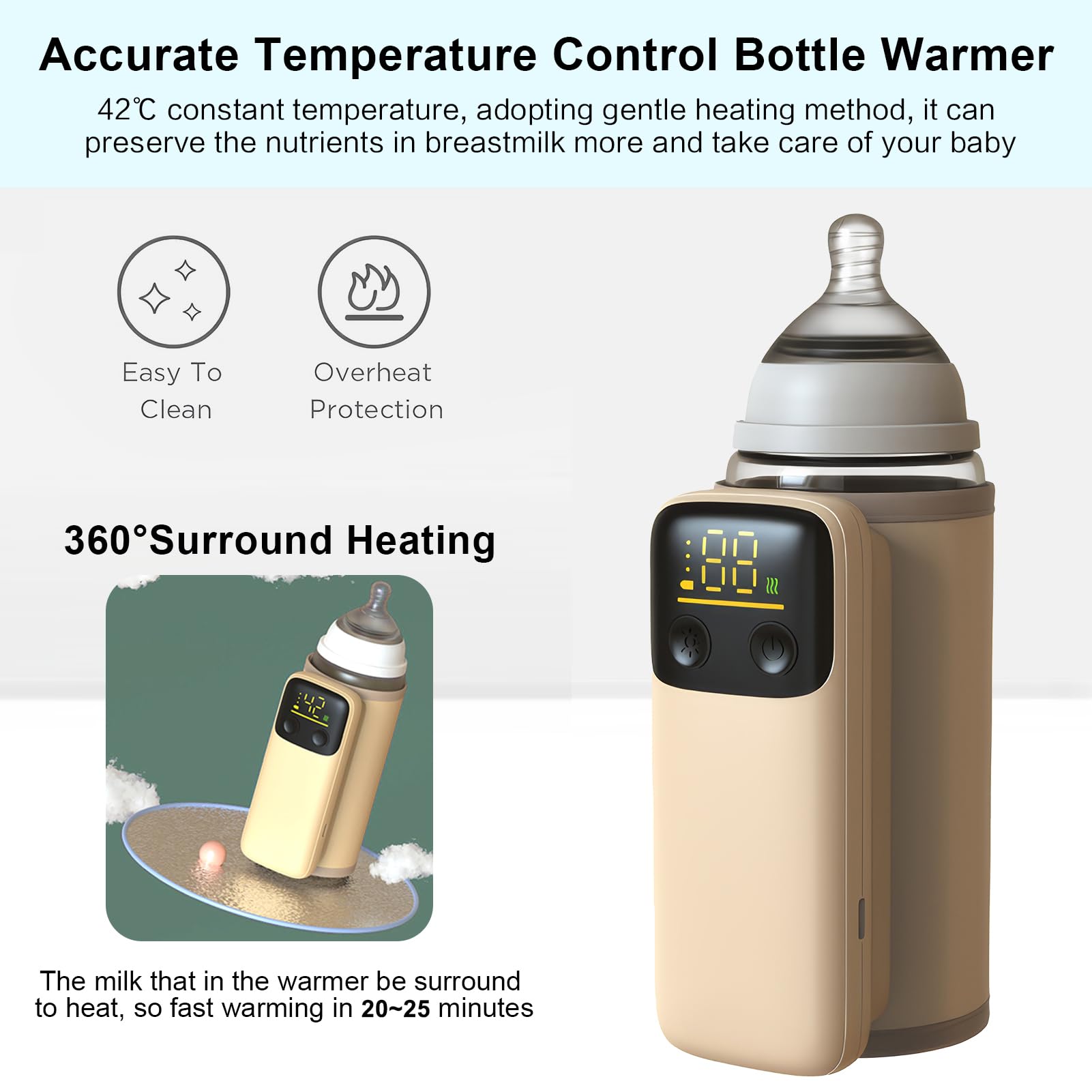AGWIM bottle warmer nightlight aids feeding in dark nurseries.