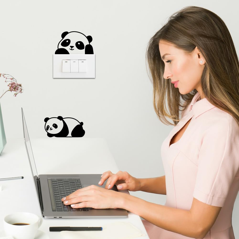 AHANDMAKER panda door decal adds whimsy to entryways and kid spaces