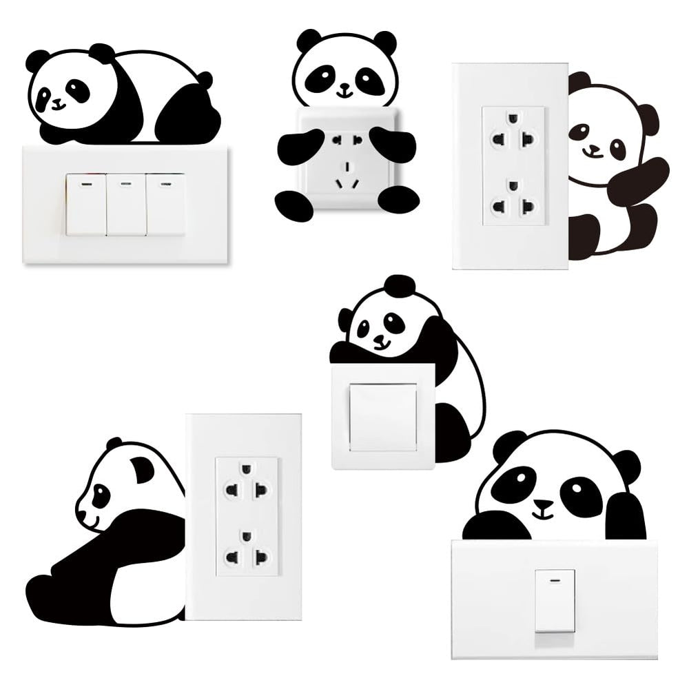 AHANDMAKER panda light switch stickers on switches add playful decor and quick room upgrade