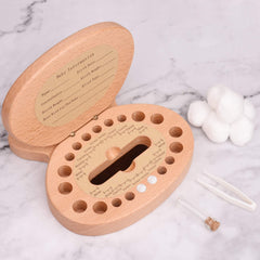 AhfuLife baby tooth box open lid provides quick access to keepsakes