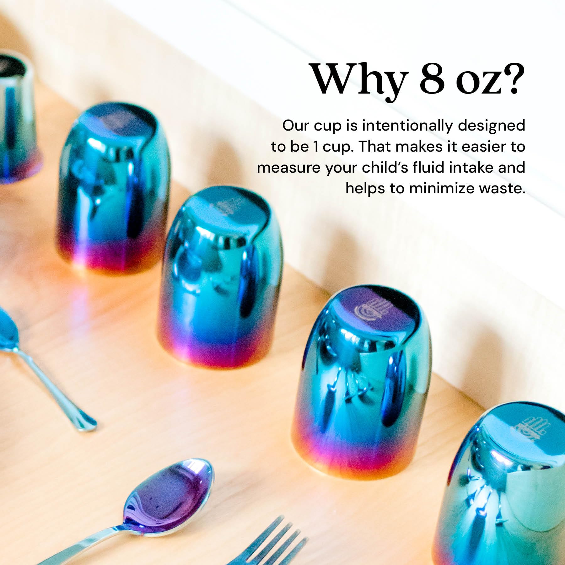 Ahimsa Kids Cup with titanium PVD finish maintains vibrant color.