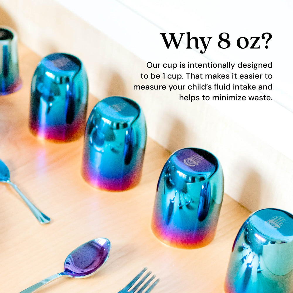 Ahimsa Kids Cup with titanium PVD finish maintains vibrant color.