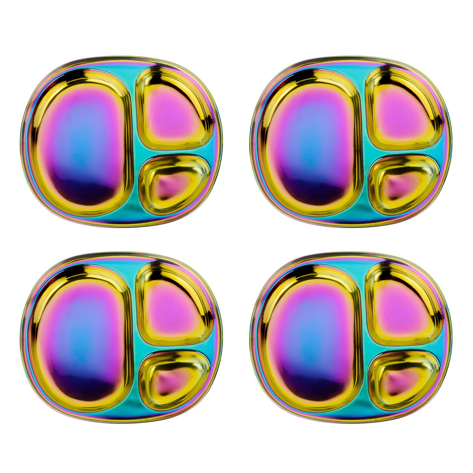 Ahimsa rainbow finish kids plate with vibrant color for mealtime