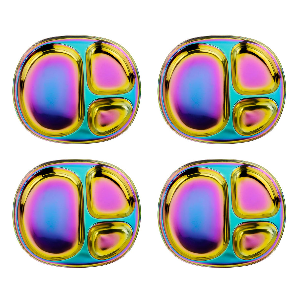 Ahimsa rainbow finish kids plate with vibrant color for mealtime