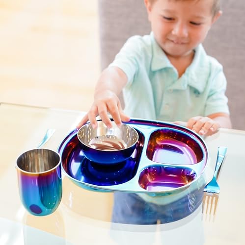 Ahimsa stainless-steel dinnerware comes with a lifetime warranty for long-term use.