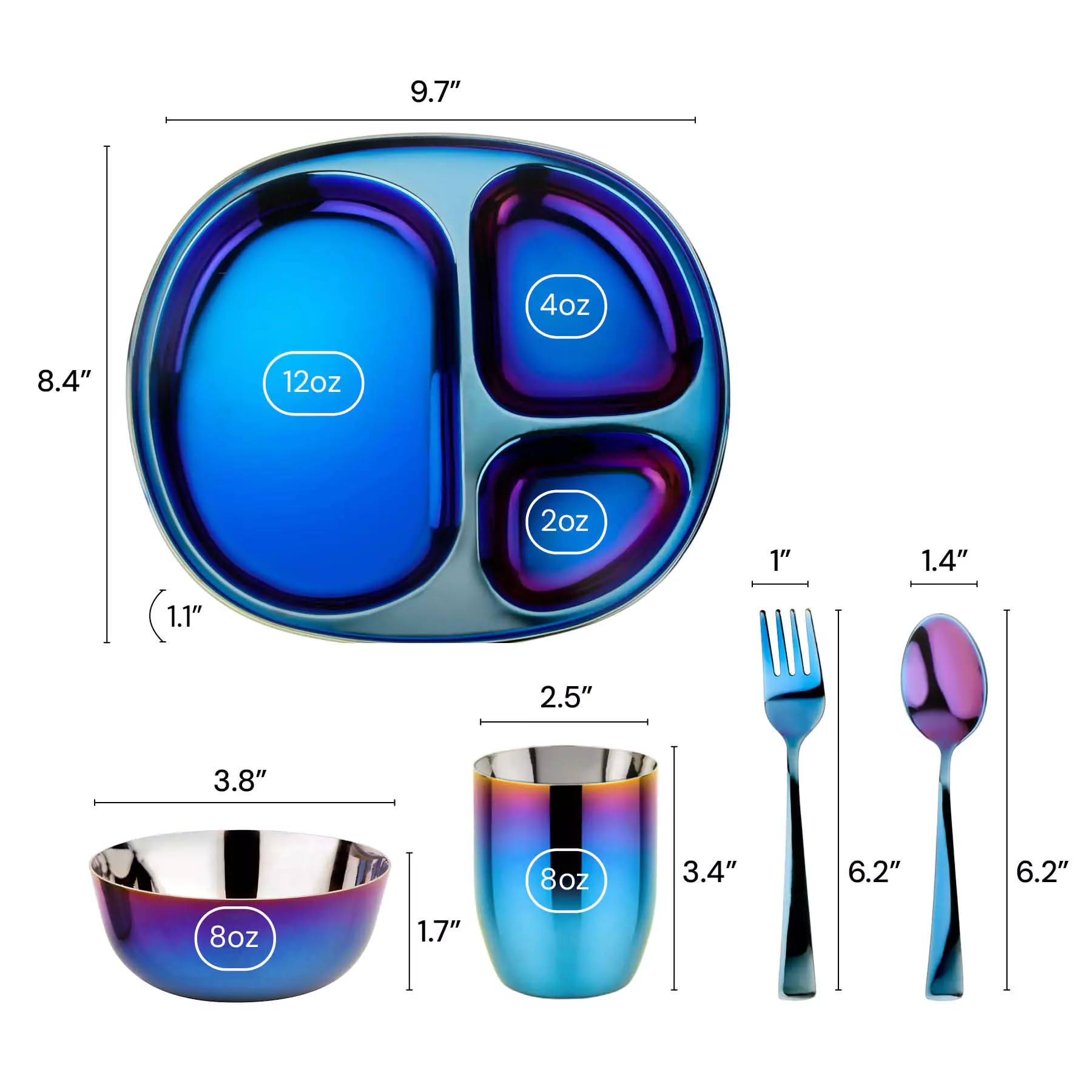 Ahimsa stainless-steel dinnerware with mirror-polished finish for durable shine.