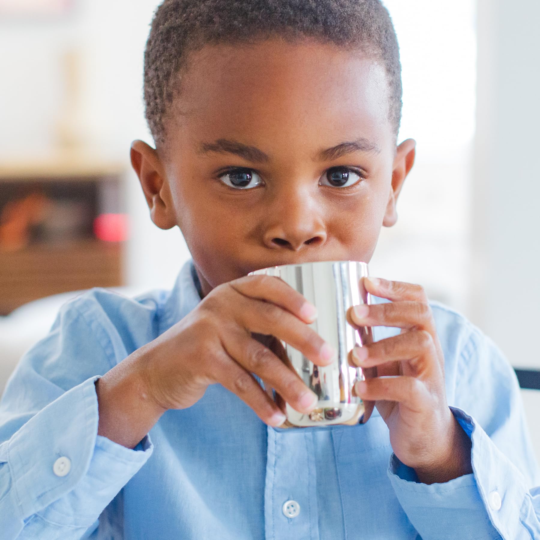 Ahimsa dishwasher-safe kids cup supports easy cleanup after meals.