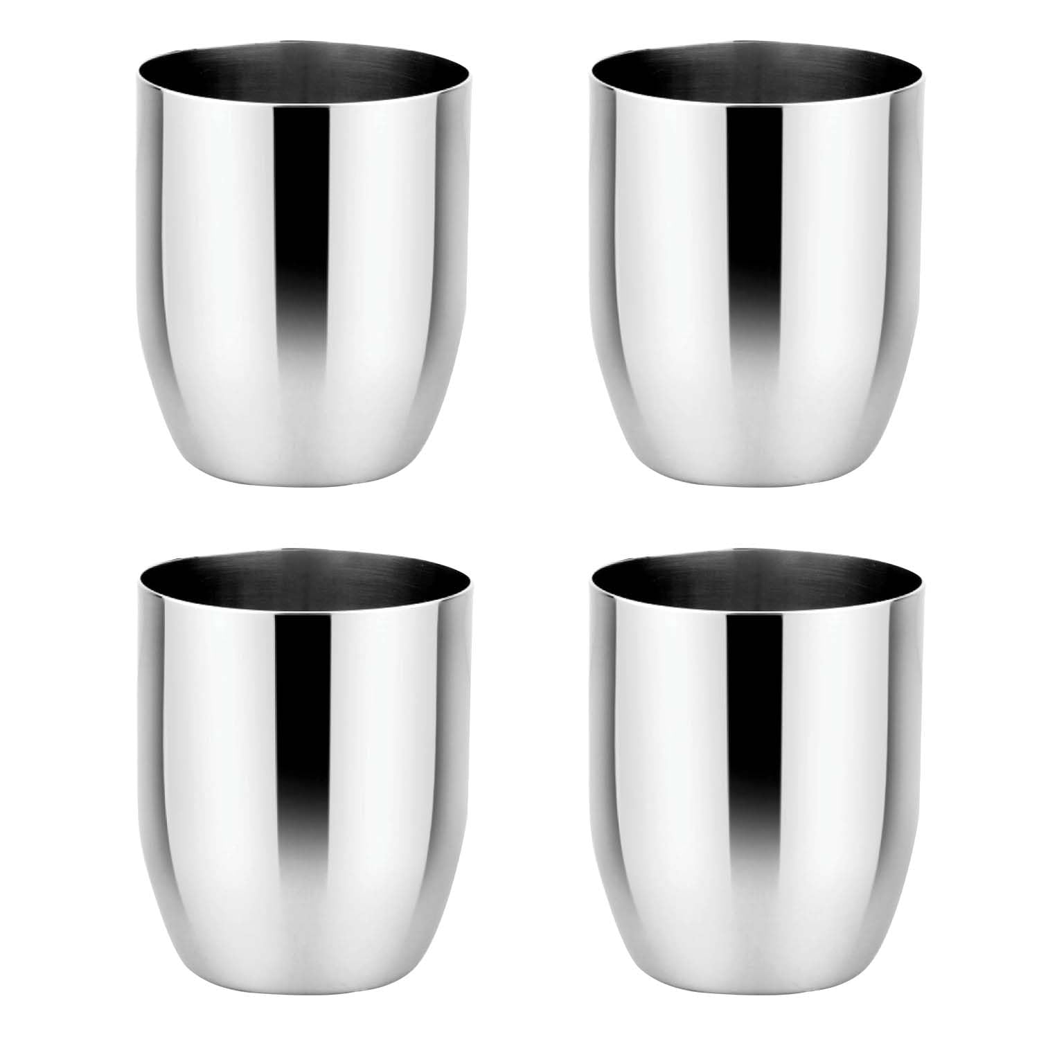Ahimsa stainless steel kids cups set of four for easy open-cup practice and mess-free meals.
